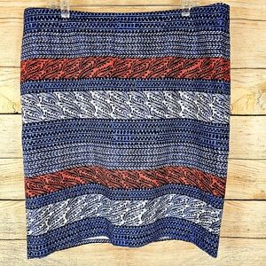 Ann Taylor Red White Blue Cotton Lined Skirt Size 16